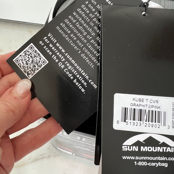 NWT Kube Travel golf bag cover Graphite hard shell with fuchsia pink handles - Picture 6 of 7